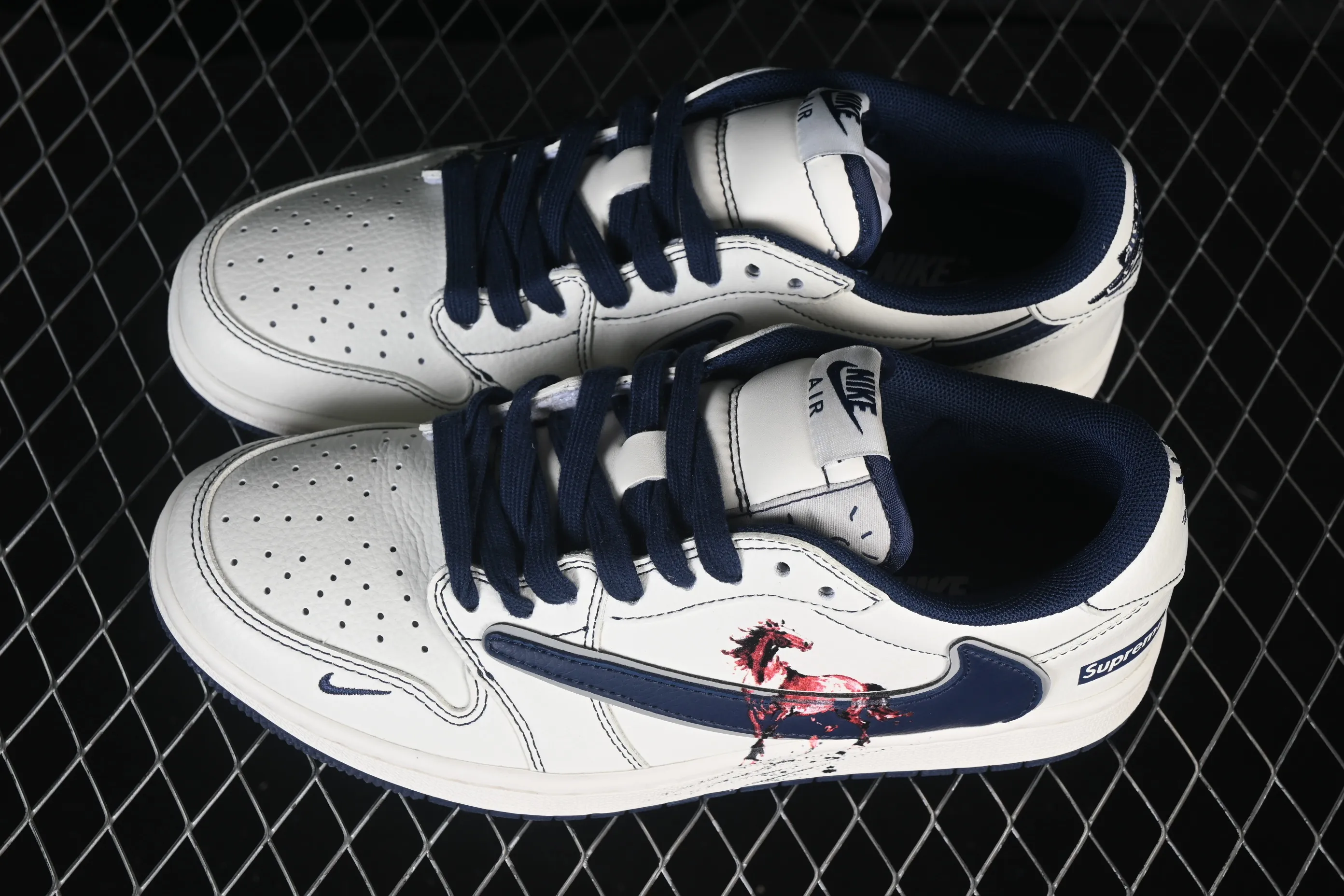 All categories Air Jordan Jordan series basketball shoes Air Jordan 1 Low High-end customized low-top sneakers Air Jordan 1 Low AJ1 Joe 1 Year of the Horse joint high-end customized low-top retro basketball shoes FF2026-001